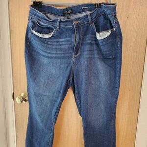 Judy Blue Relaxed Fit Raw Hem Jeans – Size 22W – Dark Wash Distressed